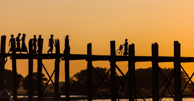 Sunset at U-Bein Bridge, Myanmar Photography