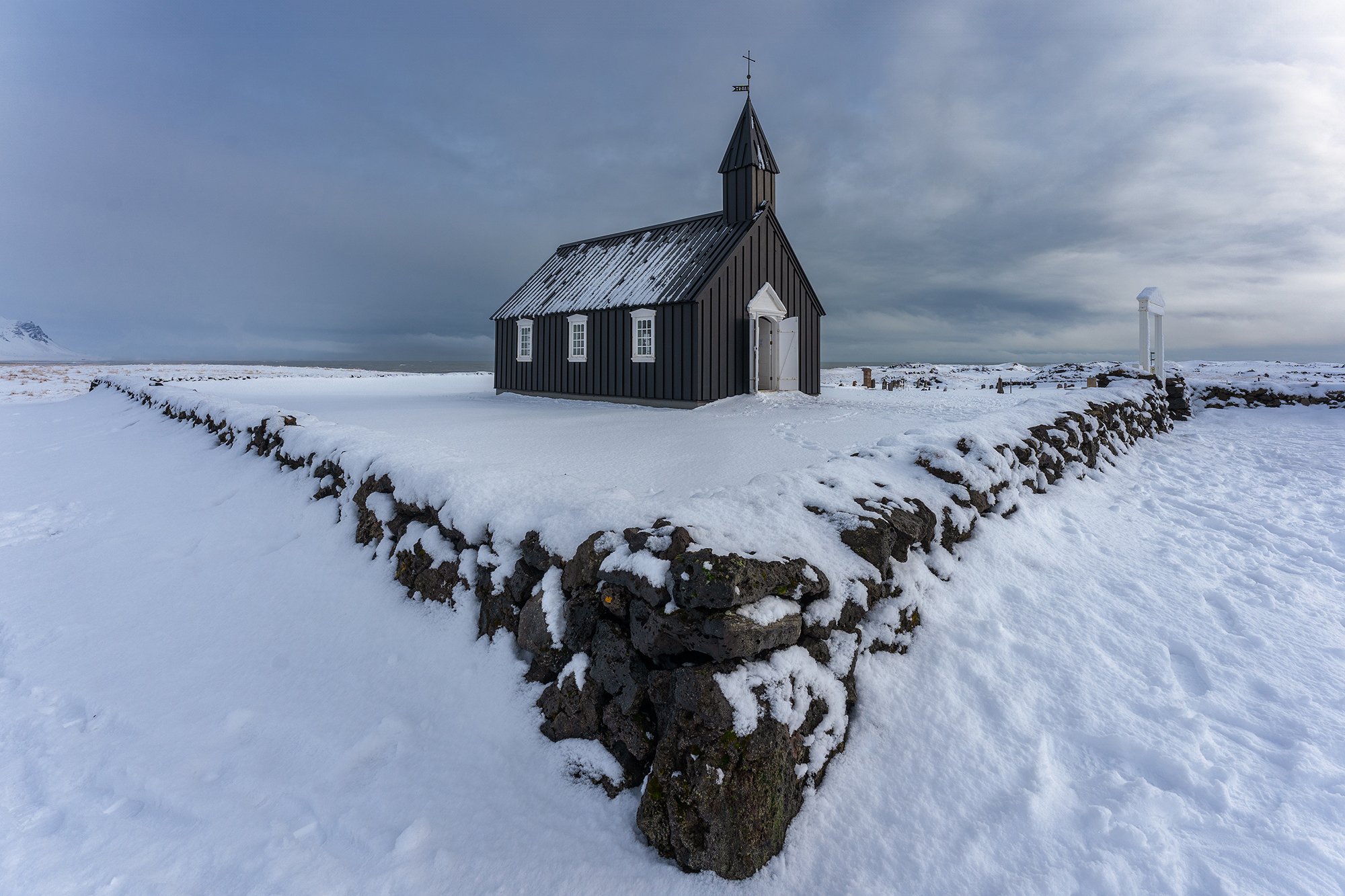 Budir, Black Church, Iceland Winter